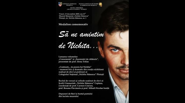  "Să ne amintim de Nichita...", vineri la Muzeul Memorial Nichita Stănescu