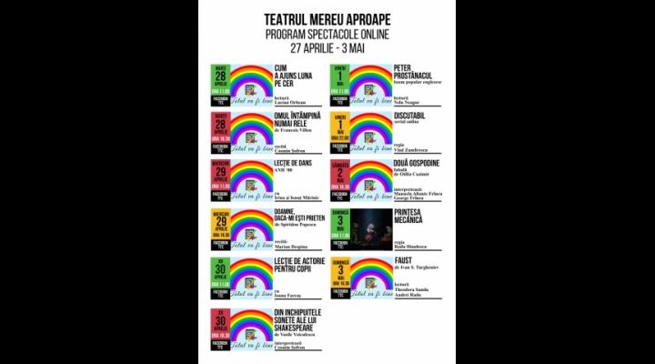 Program spectacole online ale Teatrului Toma Caragiu pana pe 3 mai