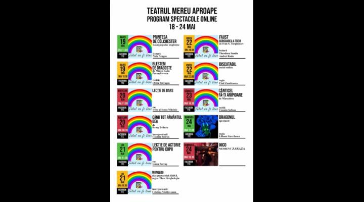 Program spectacole online ale Teatrului Toma Caragiu in perioada 18 - 24 mai