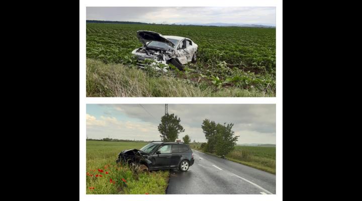 FOTO Accident la iesirea pe DN1 dinspre Buda. O persoana a ajuns la spital