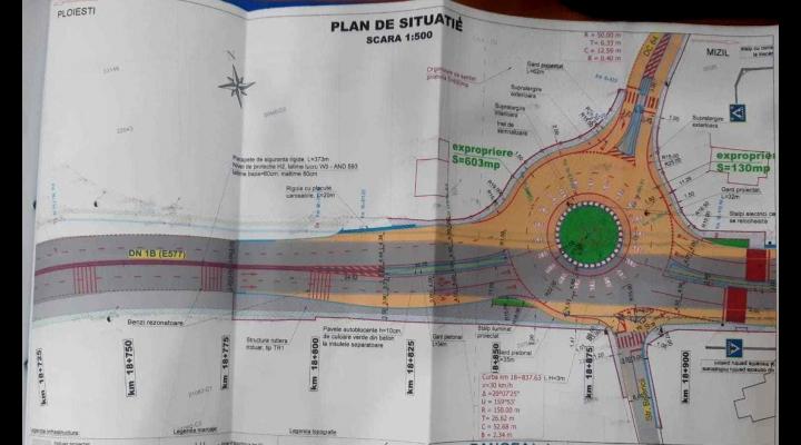 Sens giratoriu pe DN 1B, la Valea Călugărească/Vezi unde