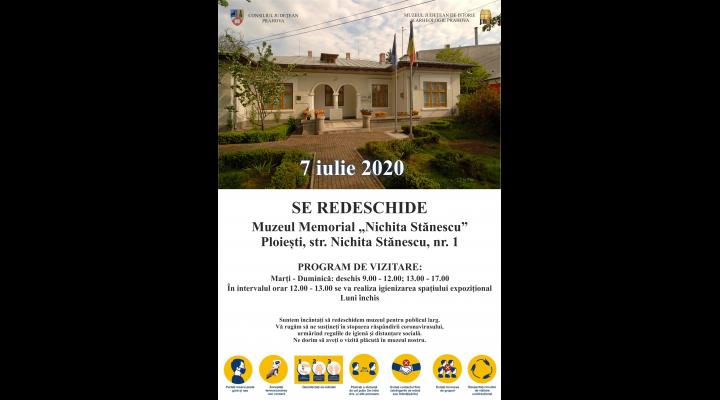Marți, 7 iulie 2020, se redeschide și Muzeul Memorial "Nichita Stănescu" din Ploiești