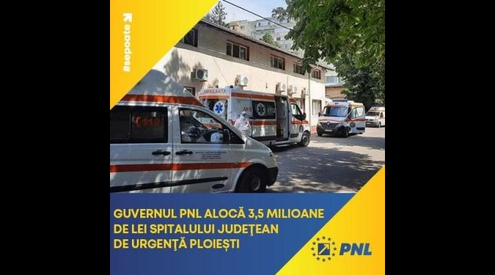 Senatorul PNL Iulian Dumitrescu a anuntat ca Guvernul a alocat 3,5 milioane de lei Spitalului Judetean de Urgenta Ploiesti