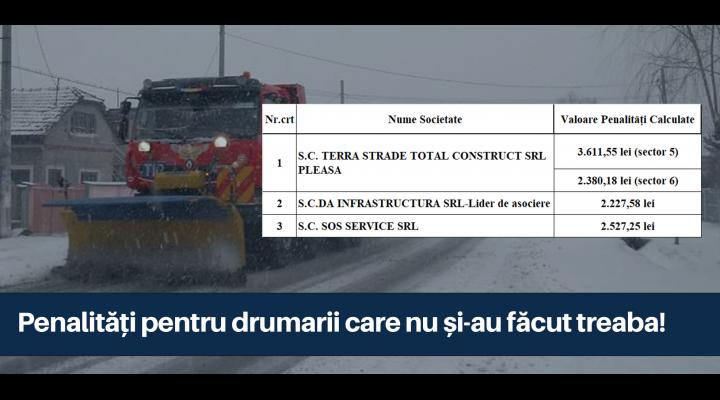 Penalități pentru drumarii din Prahova care nu și-au făcut treaba când a nins