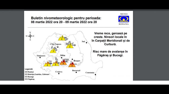 Risc mare de avalanșe în munții  Bucegi