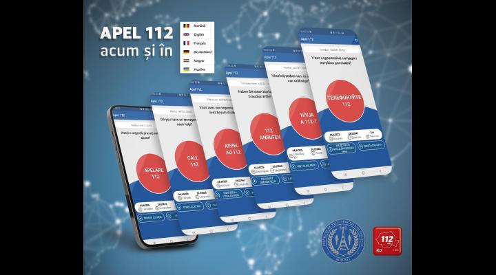 Aplicația APEL 112, disponibilă în mai multe limbi, inclusiv ucraineană