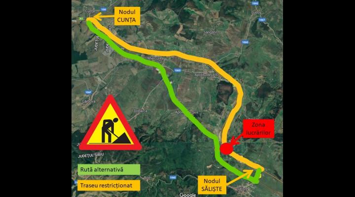 Restricții de circulație pe Autostrada A1 în județul Sibiu, de săptămâna viitoare