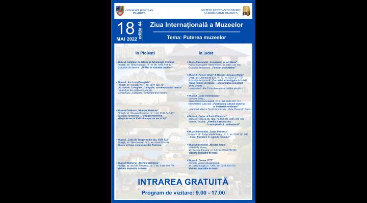 Evenimentele culturale organizate de Muzeul Județean de Istorie și Arheologie Prahova de  Ziua Internațională a Muzeelor