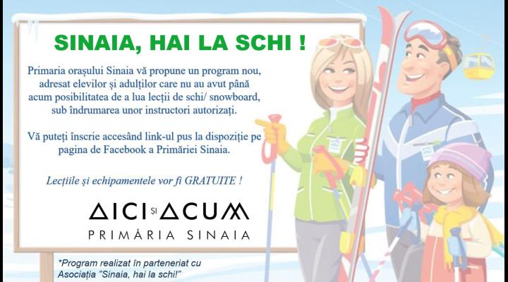 Lecții gratuite de schi, la Sinaia/Anunțul Primăriei