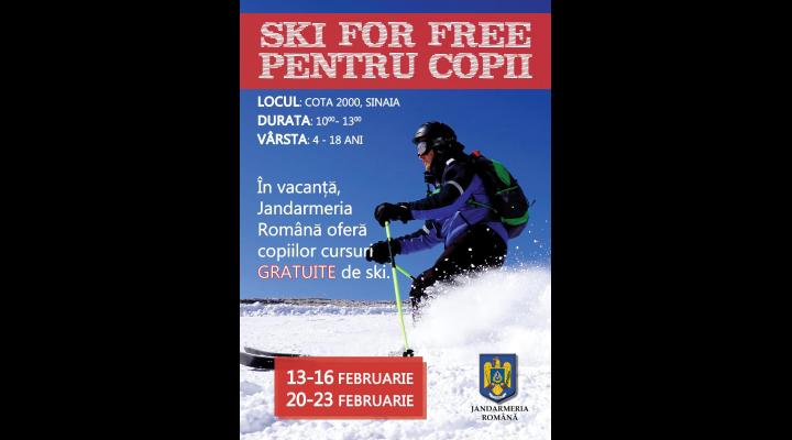 Lectii de schi gratuite oferite la Sinaia de Jandarmeria Romana