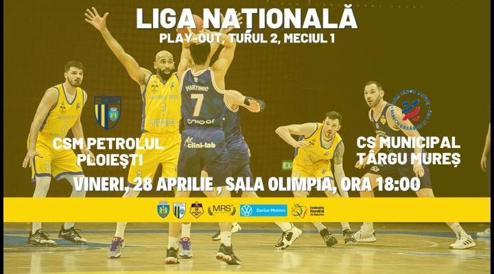 Baschet, Liga Naţională: CSM Petrolul Ploieşti – CSM Târgu Mureş, mâine seară, în Sala „Olimpia”