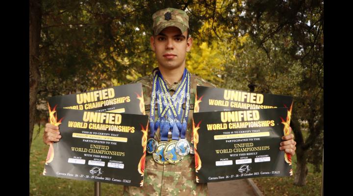 Elev al Colegiului Militar Breaza, medalii de aur și de argint la Campionatul Mondial Unificat WTKA/Povestea unui campion