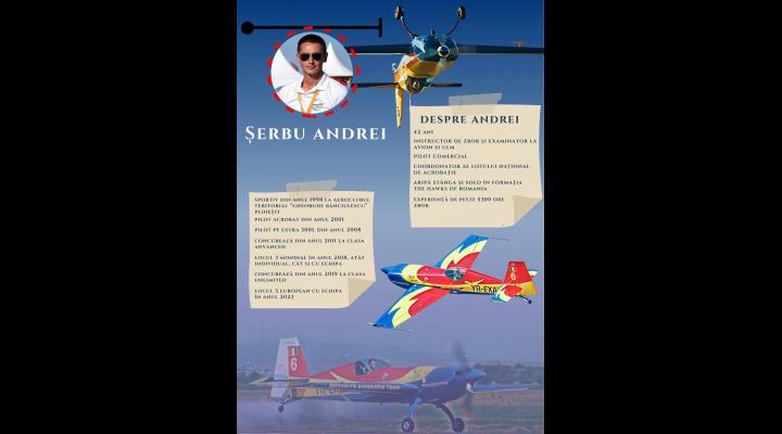 Povestea pilotului Andrei Șerbu/ Și-a început cariera la Aeroclubul Teritorial "Gheorghe Bănciulescu" Ploiești 