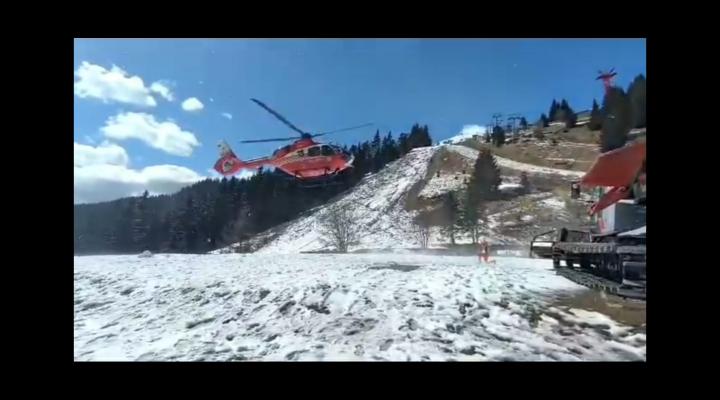 Turistă accidentată la schi, preluată cu elicopterul SMURD 