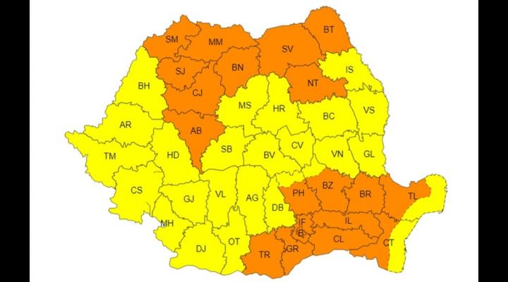 Avertizare meteorologică/Prahova, sub cod portocaliu