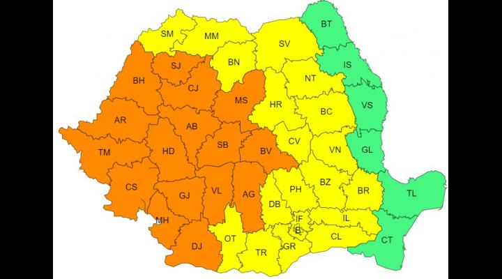 Cod galben de instabilitate atmosferică, valabil și pentru județul Prahova