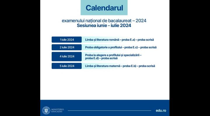 A început Bacalaureatul/Calendarul probelor