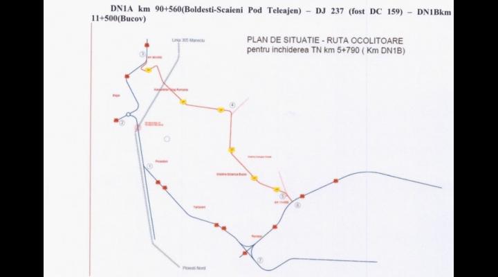 Se închide circulația rutieră în zona pasajului CFR de la Blejoi/Ruta alternativă