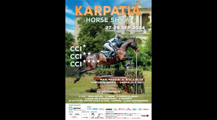 A noua ediție Karpatia Horse Show 2024: Concurs Complet Internațional de 4* show-uri, demonstrații și muzică live!