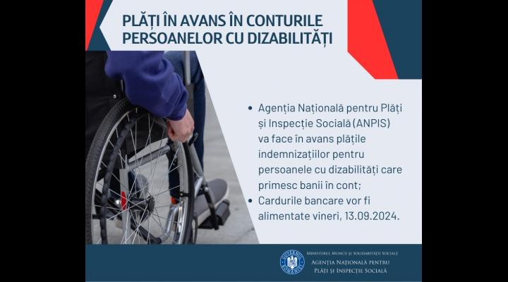 Cardurile persoanelor cu dizabilități vor fi alimentate în avans