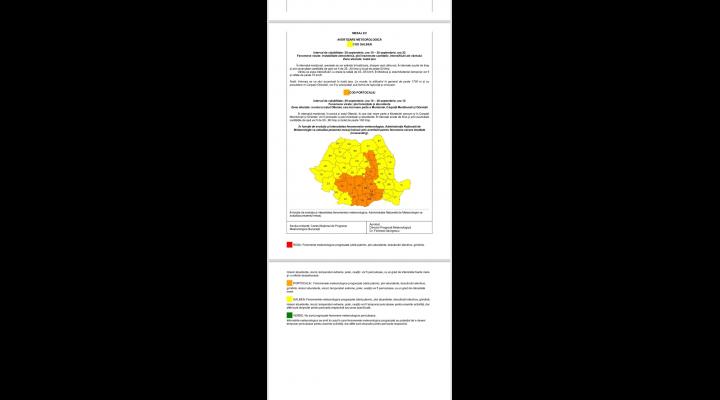 Prefectura Prahova a dispus măsuri în contextul codului portocaliu emis de meteorologi 