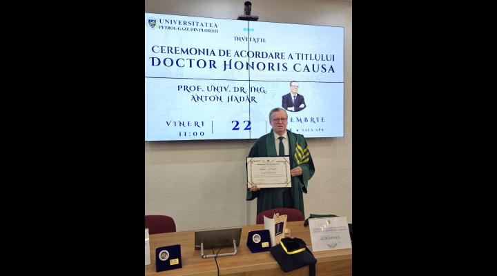 Prof. univ. dr. ing. Anton Hadăr a primit  titlul de Doctor Honoris Causa