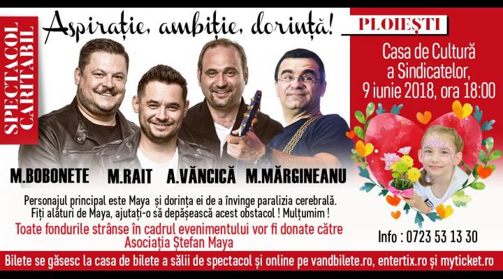 Spectacol caritabil, la Ploiesti, cu Mihai Bobonete, Adrian Vancica, Mihai Rait si Mihai Margineanu