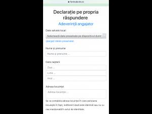 Este activă platforma electronică formular.sts.ro  pentru completarea online a declarațiilor pe proprie răspundere și a adeverințelor de angajator