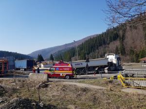 Trafic blocat pe DN 1, în Predeal/Două TIR-uri s-au ciocnit