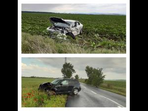 FOTO Accident la iesirea pe DN1 dinspre Buda. O persoana a ajuns la spital