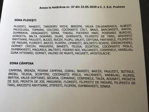 UPDATE A fost votata hotărârea pentru extinderea zonei de libera circulație, configurata în jurul Câmpinei/Prefectul județului Prahova a propus extinderea "zonei Câmpina". Vezi lista localităților