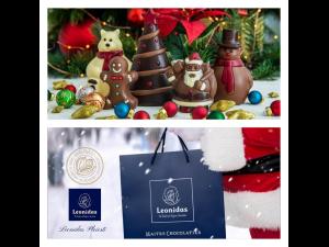 Pregătiri pentru Crăciun! La Ciocolateria Leonidas găsiți praline belgiene, figurine de ciocolata, trufe și băuturi fine franțuzești