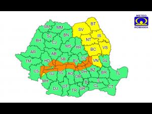 ANMH a emis o avertizare meteorologică/Nordul județului, sub cod portocaliu