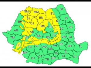 Cod galben de viscol emis de meteorologi