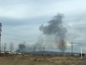 FOTO Incendiu puternic în Boldești Scăieni, într-o zonă cu stuf/40 de hectare, afectate