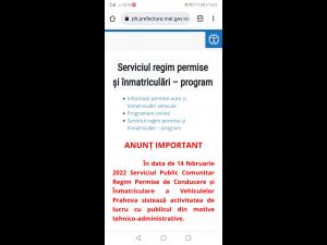 Închis la Serviciul Public Comunitar Regim Permise de Conducere și Înmatriculare a Vehiculelor Prahova pe 14 februarie