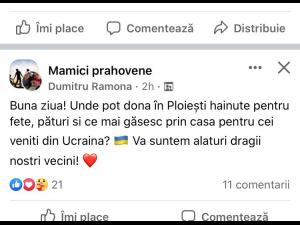 Mobilizare/Prahovenii oferă case pentru locuit, mâncare sau medicamente familiilor din Ucraina 