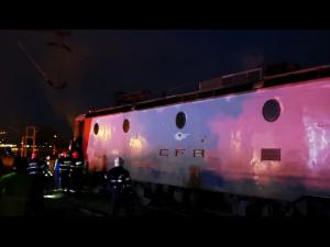 Incendiu la un tren de călători   în Gara Sinaia