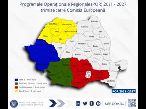 Patru din cele opt Programe Operaționale Regionale (POR) prin care vor fi atrași banii în perioada 2021-2027 au fost trimise oficial Comisiei Europene