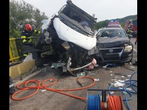 FOTO: Grav accident rutier pe DN1A, in zona Teisani