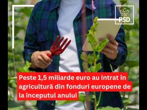 Bogdan Toader: Peste 1,5 miliarde de euro din fonduri europene au intrat în România pentru a veni în sprijinul agricultorilor, de la începutul acestui an!