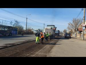 Lucrări de reparații pe strada Mihai Bravu