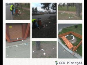 Gunoaie aruncate pe jos si obiecte de mobilier vandalizate in parcurile din Ploiesti, la ordinea zilei