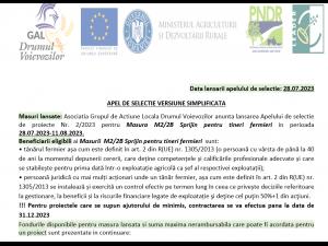 Apeluri de selecție versiune simplicată ale Asociatiei Grupul de Actiune Locala Drumul Voievozilor 