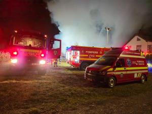 Incendiu la un atelier de tâmplărie din Brebu - FOTO