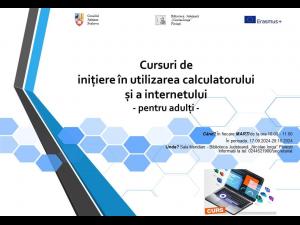 Cursuri gratuite pentru adulți de inițiere în utilizarea calculatorului și a internetului, la Biblioteca "Nicolae Iorga" din Ploiești 