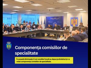 În ședința extraordinară de astăzi a Consiliului Local Ploiești a fost votată, cu unanimitatea consilierilor prezenți, componența comisiilor de specialitate.