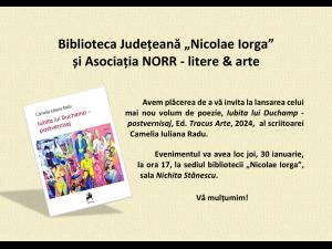 Camelia Iuliana Radu lansează la Ploiești cartea «Iubita lui Duchamp»